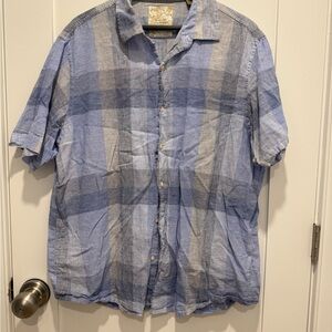Tasso Elba ISLAND Blue and Gray Casual Button Down Shirt